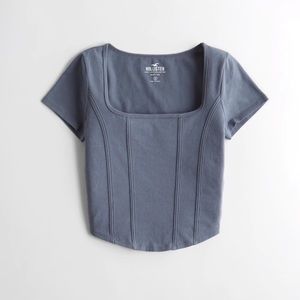 Hollister Seamed Curved Hem Baby Tee